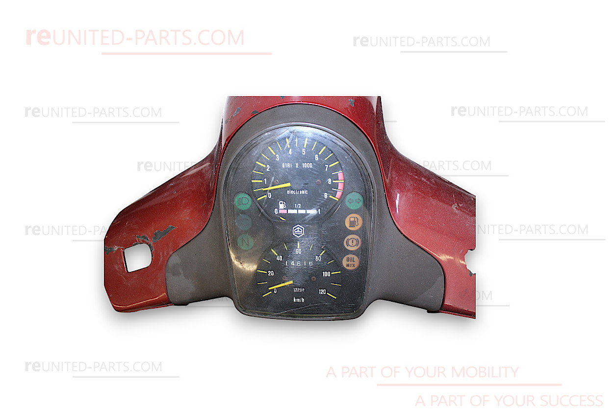 Lenkkopfabdeckung mit Tachometer, oben - rot (original) | Vespa/Piaggio COSA 2, 125 - 200