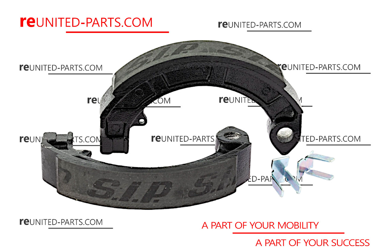 Bremsbacken SIP PERFORMANCE 10", vorne für Vespa PK50-125/​S/​XL/​XL2/​PK50 XL FL/​HP/​N/​Rush/​PX/​T5, hinten für 125 GT-TS/​150 GS VS5T-Sprint V/​160 GS/​180 SS/​Rally, etc.